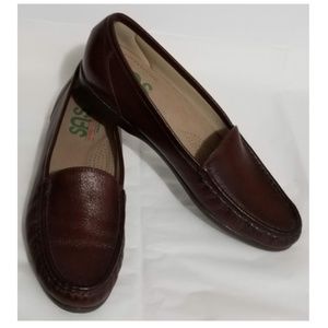 SAS TRIPAD COMFORT Womens Brown Leather Loafers 9N